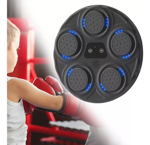 Máquina Boxe Musical Parede Eletrônica Infantil Sem Luvas Cor Preto