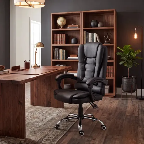 Silla Sillón Ejecutivo Gerencial Pc Oficina Escritorio Presidencial Nictom Sdo03 Color Negro