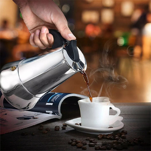 4/6 Tazas De Moka Espresso Italiano Top De Acero Inoxidable