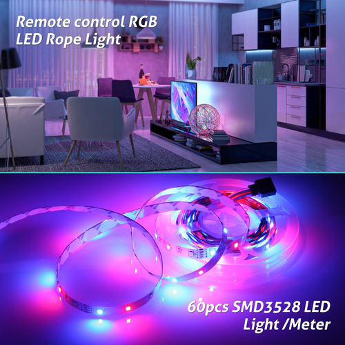 Imagen 9 de 9 de Leds Tira De Luz Conjunto Usb Rgb Flexible Led De La Cuerda