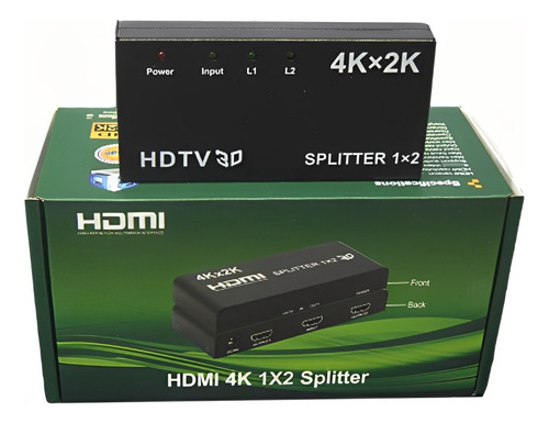 Adaptador Multiplicador Splitter Hdmi 1x2 4k Uhd 3d