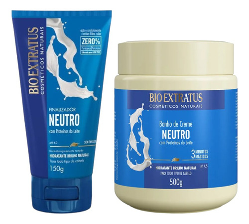 Kit Neutro Bio Extratus Banho Creme 500ml Finalizador 150ml