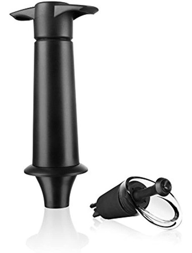 Vacu Vin Wine Saver, Estándar, Negro Con Servidor