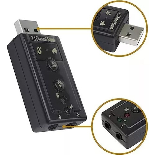 Adaptador Som Usb 2.0 Exbom Usom Externo Preto