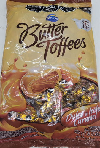 Caramelo Bolsa Butter Toffees 800gr Dulce De Leche Sobrerued