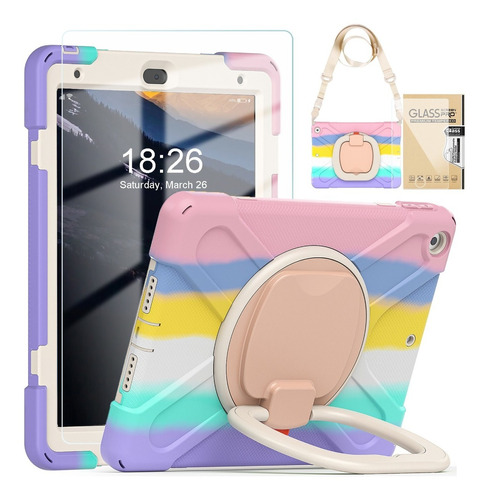 Funda + Protector De Pantalla + Soporte P/iPad 10.2 7/8/9.ª