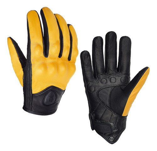 1 Guantes De Cuero Retro Para Motocicletas, Guantes De