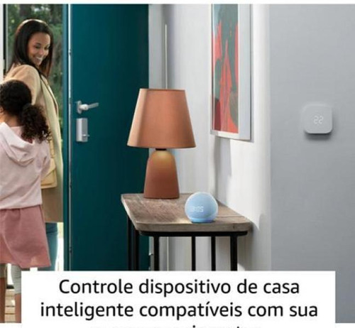 Echo Dot 5 Geração Com Relógio Azul - Som E Controle Por Voz