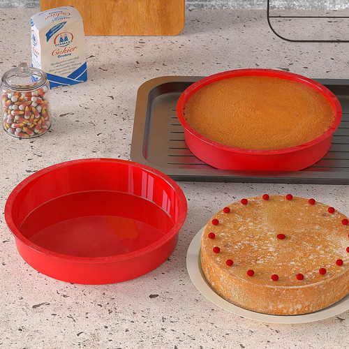 Silivo 9 Inch Round Cake Pans - Juego De 2 Moldes De Sili...