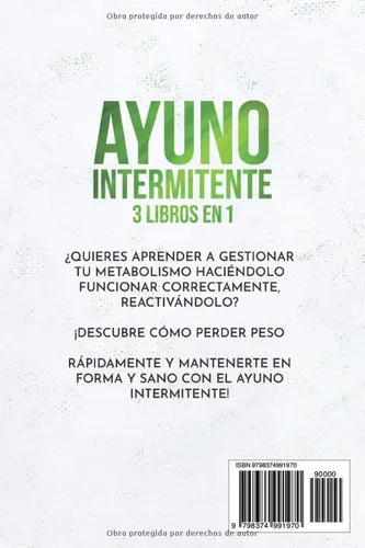 Libro : Ayuno Intermitente Mejora Tu Salud, Gana Energia Y.