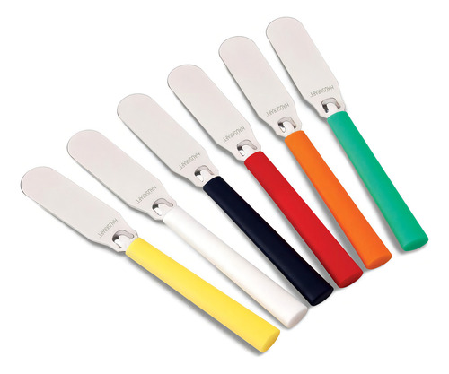 Jogo Com 6 Espátulas Coloridas Em Aço Inox