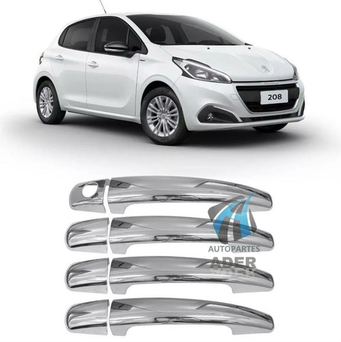 Kit 4 Cubre Manijas Cromadas Peugeot 208 308 408