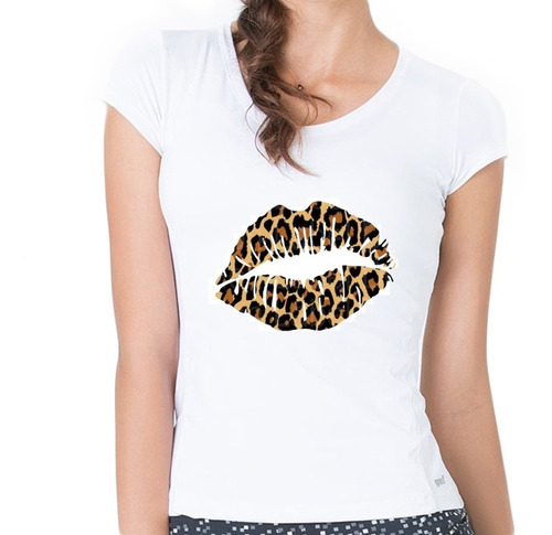 Remera Beso Leopardo Mujer