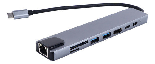 Hub Adaptador Usb Tipo C 8 En 1 - Macbook, Windows Ethernet
