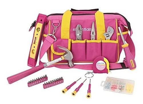 Kit De Herramientas Domésticas Essential 32 Piezas, Rosa