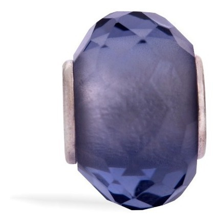Dije Baril De Plata 925 Y Acrílico Facetado Violeta O Negro