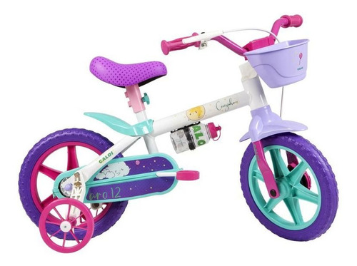 Bicicleta Infantil Feminina Aro 12 Cecizinha Com Cesto Caloi