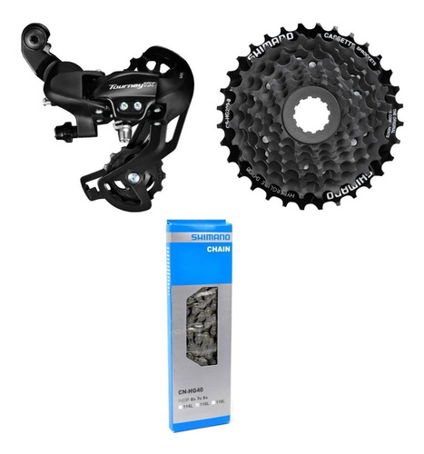 Set Grupo Transmision Shimano 24v - Piñon Cadena Cambio