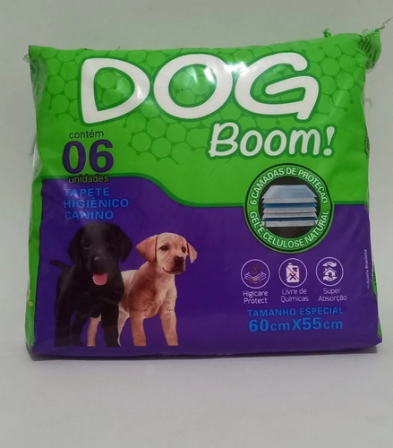 Tapete Higienico Para Caes  Dog Boom 6 Unidades Pet Care