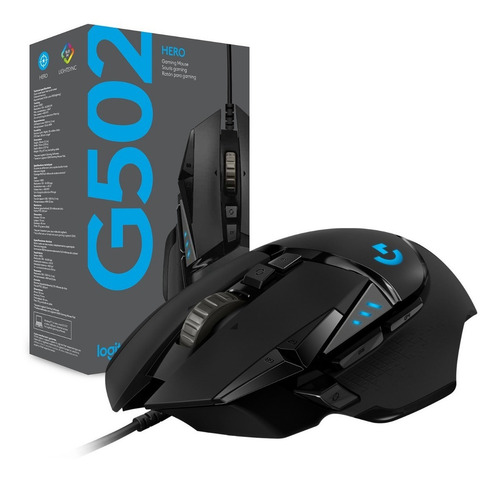 Mouse Gamer Usb Logitech G502 Hero 25.600 Dpi Color Negro