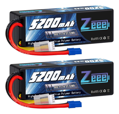 Zeee 3s Lipo Batera 5200mah 11.1v 80c Con Enchufe Ec3 Batera