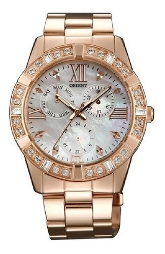 Reloj Orient Fut0b001w0 Mujer Malla Acero Rosé Fondo Nacar