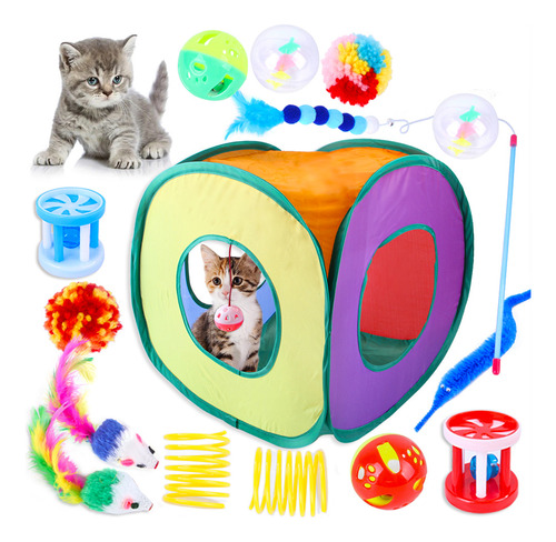 Juguetes Interactivos Con Plumas Para Gatitos Y Tambores, 15