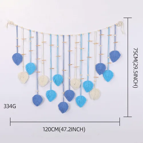 Tapiz Tejido De Hojas, Macramé Para Colgar En La Pared,