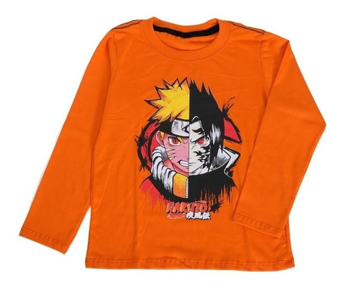 Remera Manga Larga Personajes Niños Sonic Naruto Minecraft 