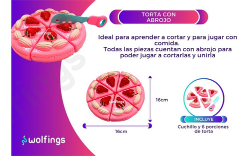 Juego Torta Con Abrojos Comidita De Juguete Cocina Comida