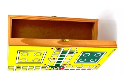 Jogo Ludo Oficial 2 Dados Estojo Tabuleiro C/ Leque E Coroa