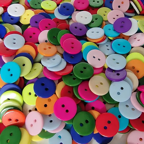 Pack 288 Botones Plasticos 1,5cm D Diametro Colores Surtidos