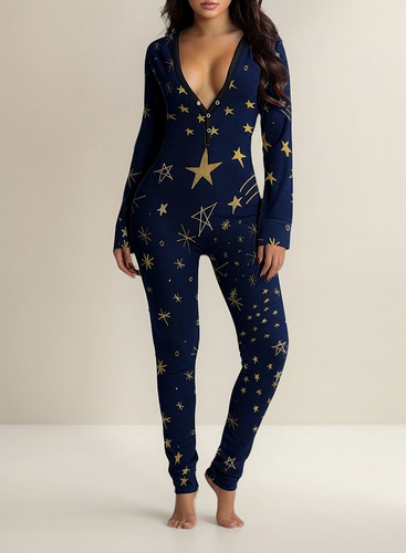 Pijama Para Mujer Talla S 19 Con Solapa Estampado De Amor