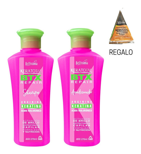 Shampoo Y Acondicionador X 270 Ml Btx Repair Bellissima