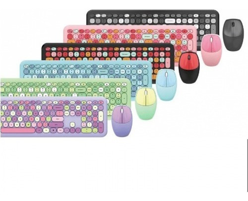 Combo Teclado / Mouse Multicolores Teclas Silenciosas  Moffi