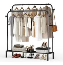 Comprar Rack Portátil De Doble Barra Para Colgar Ropa, Rack De Ropa 