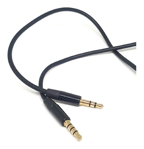 Imagen 4 de 4 de Cable Auxiliar 3,5mm Con Microfono 1mtr - Negro