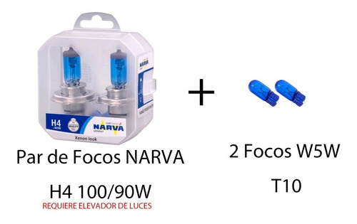 Imagen 2 de 4 de Focos Halógenos Narva H4 90/100w Luz Blanca