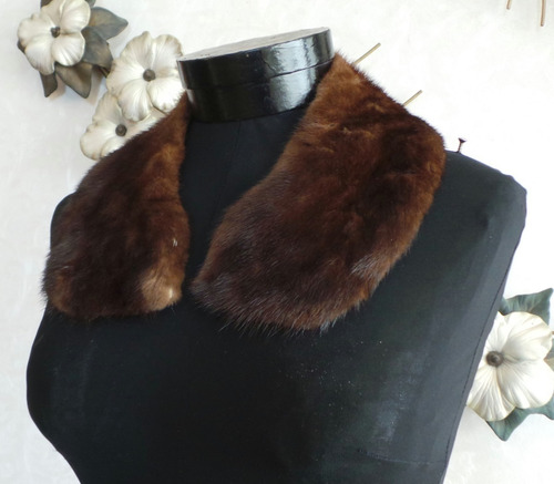 Cuello Piel De Vison Cafe Para Poner En Chaqueta O Chaleca (Usado)