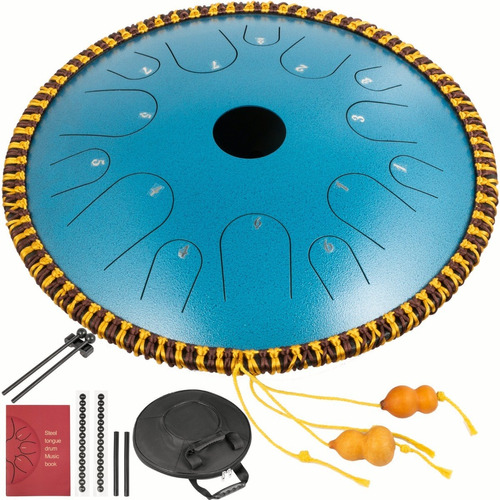 Vevor Tambor De Lengua De Cobre 14nota 14puLG Handpan Musica Color Azul