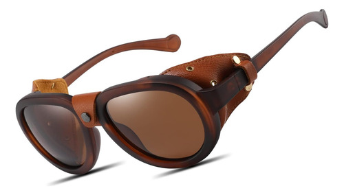 Macjero Gafas De Sol Polarizadas Retro Aviador Steampunk Con