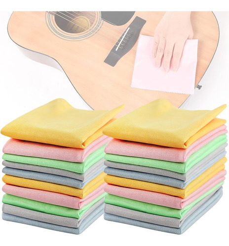 20 Paños Guitarra 12  X 12  Paños De Limpieza De Pian...