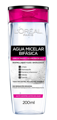 Agua Micelar Bifasica L´oréal Paris Hidra Total 5 X 200ml