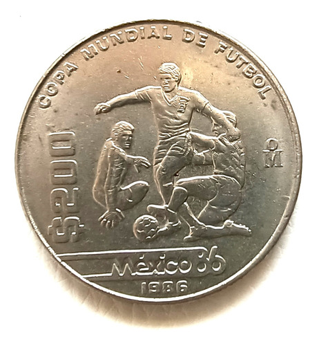 Mexico 1986 Maradona Moneda De 200 Pesos Niquel