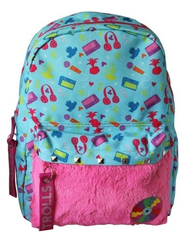 Bolso Mochila Trolls World Tour Escolar Kids Suave 