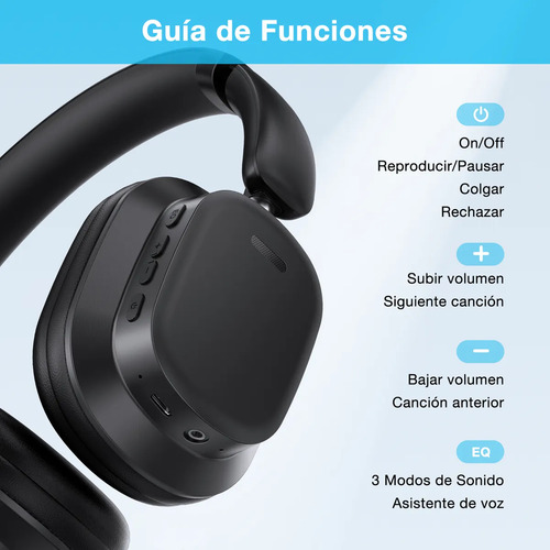 Audífonos Bluetooth 1hora Micrófono Llamadas Color Negro