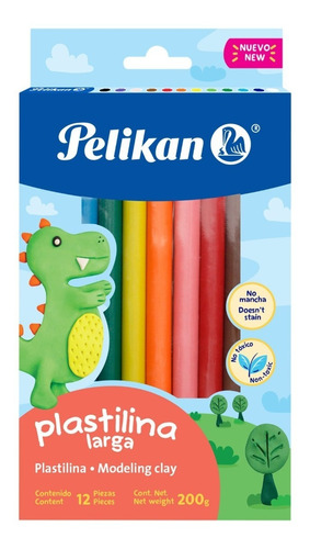 Plastilina Pelikan Escolar Larga X 12 Uds