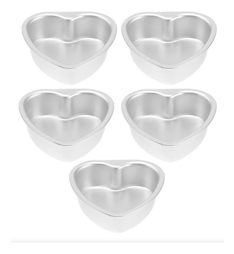 5 Moldes Corazón Mini De Aluminio Dia Enamorados Repostería