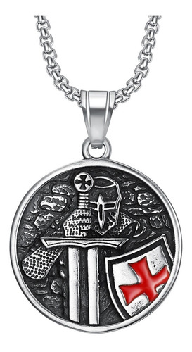 Dije Medalla Caballero Templario Acero Inoxidable Unisex Q75