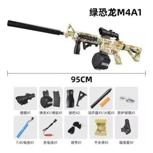 M416 M4a1 Airsoft Arma Agua Gel Blaster Rifle Eléctrico Wsas